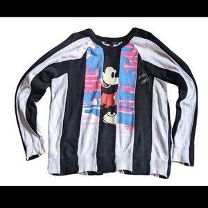 MARC JACOB x MICKEY Mouse Stripe PRINTED PATCHWORK COTTON SWEATSHIRT M